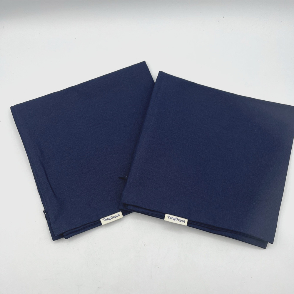 2 pk. Tangdepot Pillow Case 16”x 16” Solid Cotton Pillow Covers Navy Blue, NEW